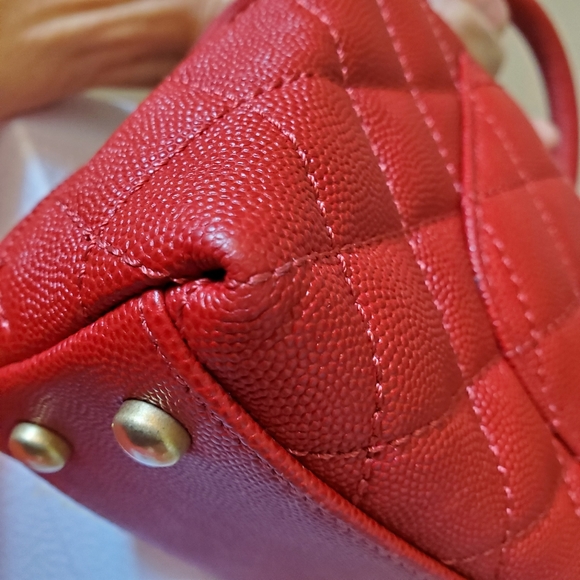 Chanel coco handle red caviar gold hw mini bag - Picture 9 of 15